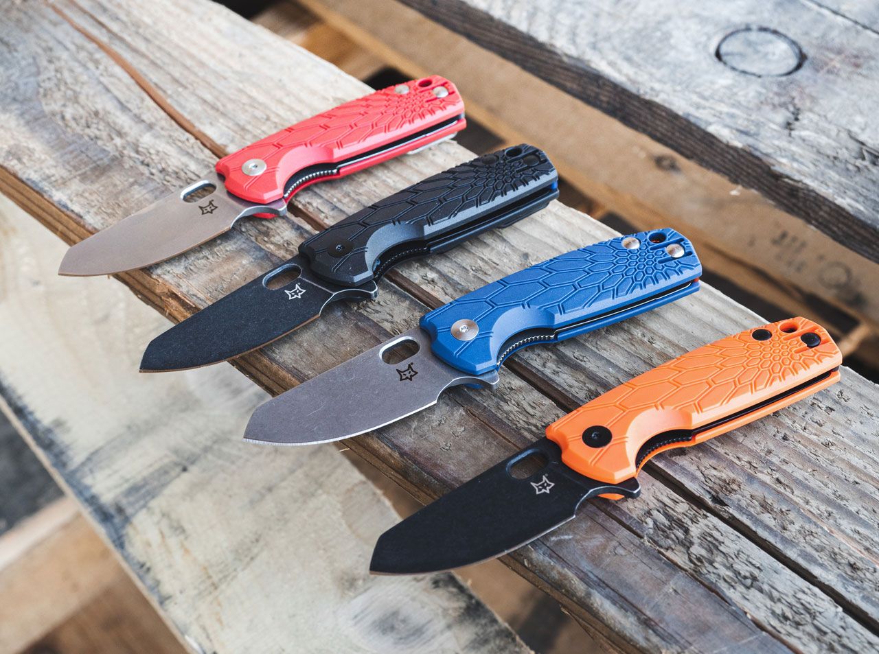 Fox Baby Core 2.36" N690Co Stonewash Blue Folding Knife by Jesper Voxnaes FX-608 BL