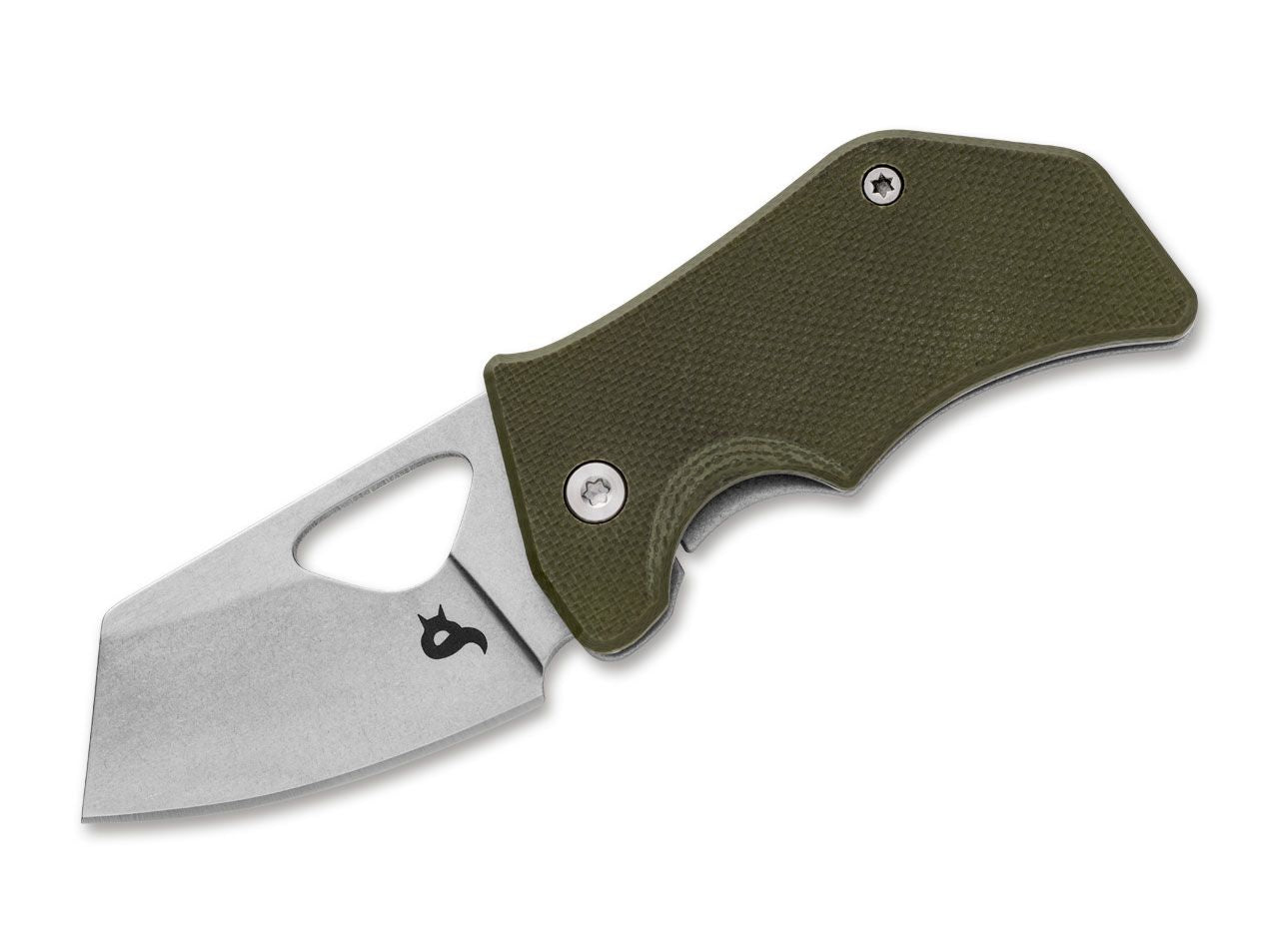 Fox BlackFox Kit 1.97" 440C Stonewashed Green G10 Mini Sheepsfoot Folding Knife