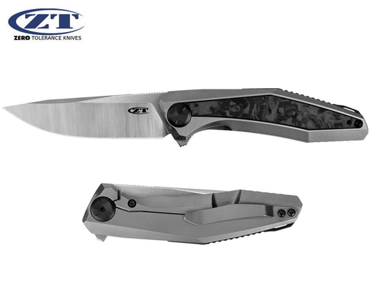 Zero Tolerance 0470 Sinkevich 3.4" CPM 20CV Marbled Carbon Fiber Titanium Folding Knife