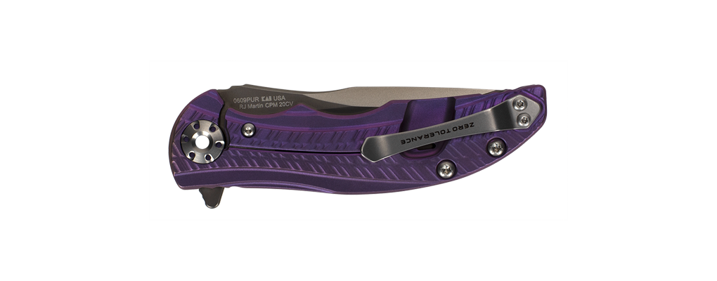 Zero Tolerance 0609PUR Sprint Run RJ Martin 3.4" CPM 20CV PVD Purple Titanium Folding Knife