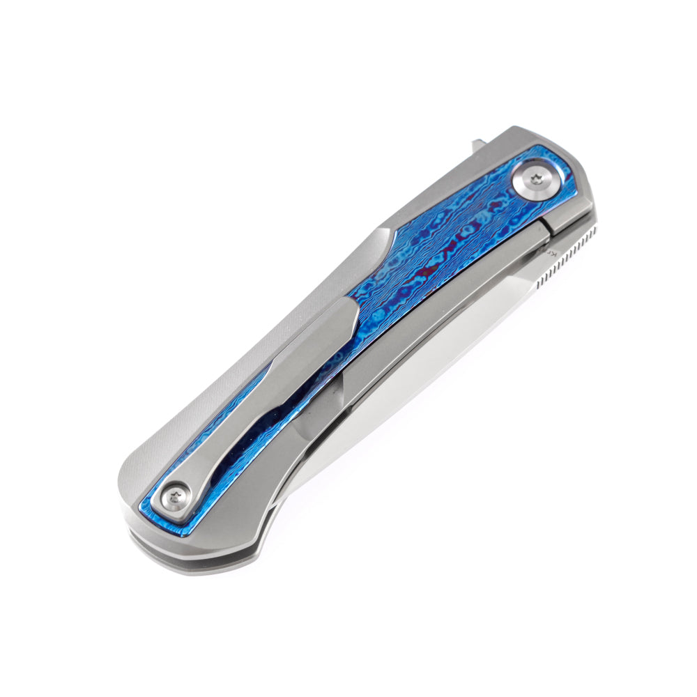 Kansept Kratos 3.79" CPM S35VN Timascus Titanium Folding Knife by Ostap Hel K1024A3