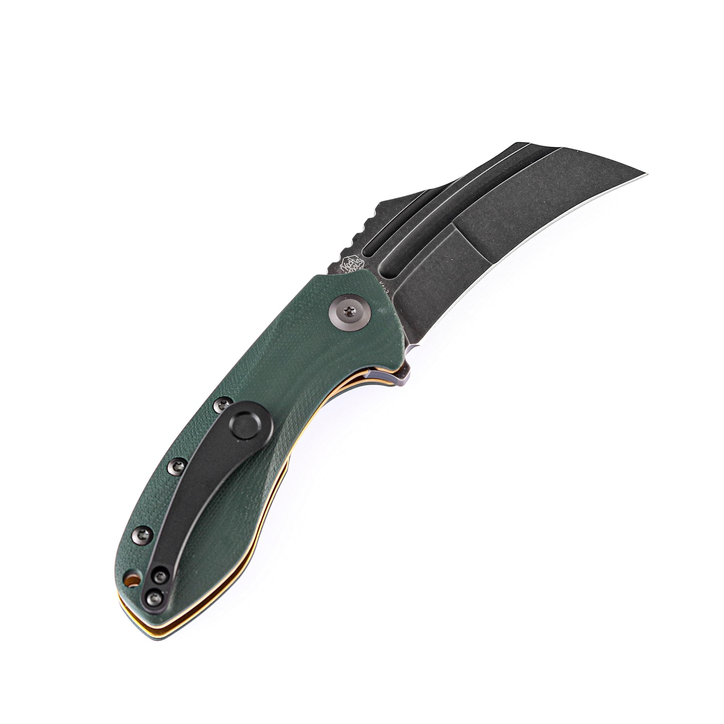 Kansept KTC3 3" Black TiCn 154CM Green G10 Folding Knife by Koch Tools T1031A2