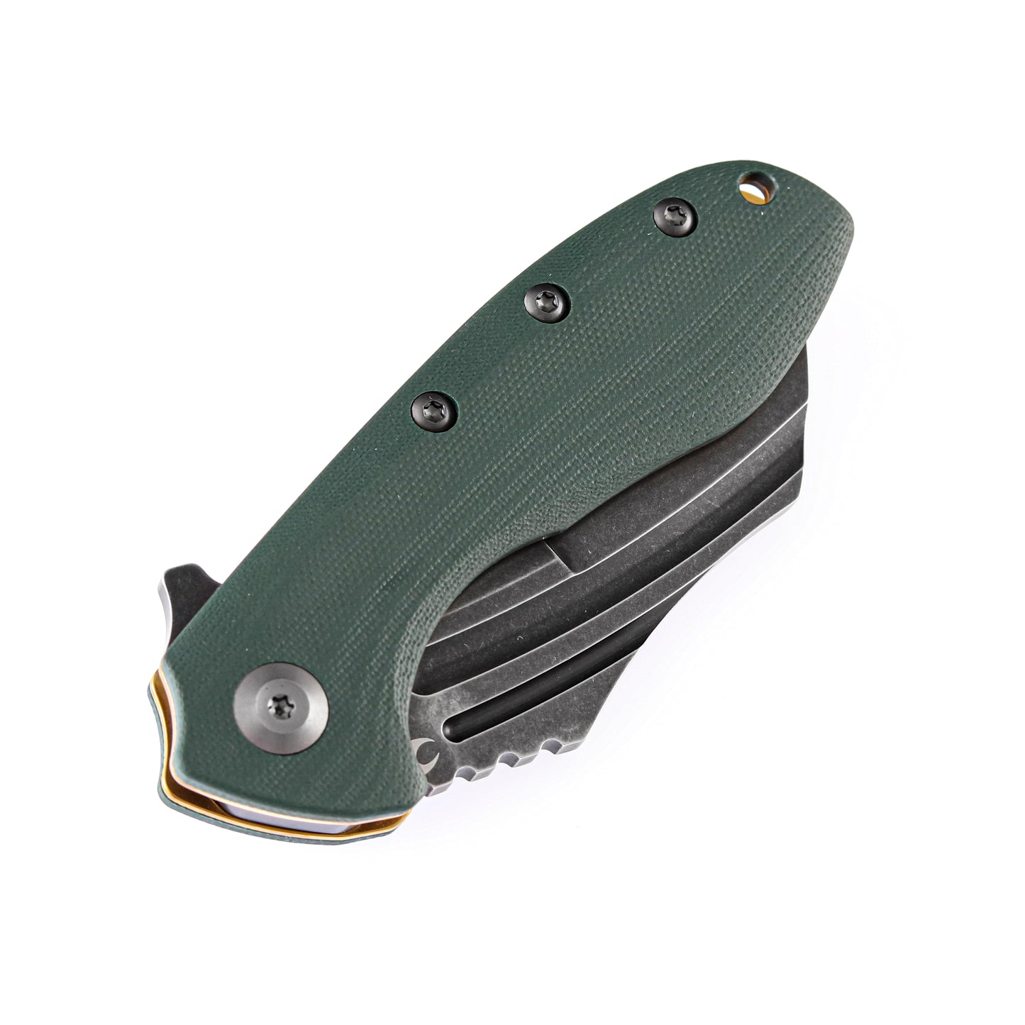 Kansept KTC3 3" Black TiCn 154CM Green G10 Folding Knife by Koch Tools T1031A2