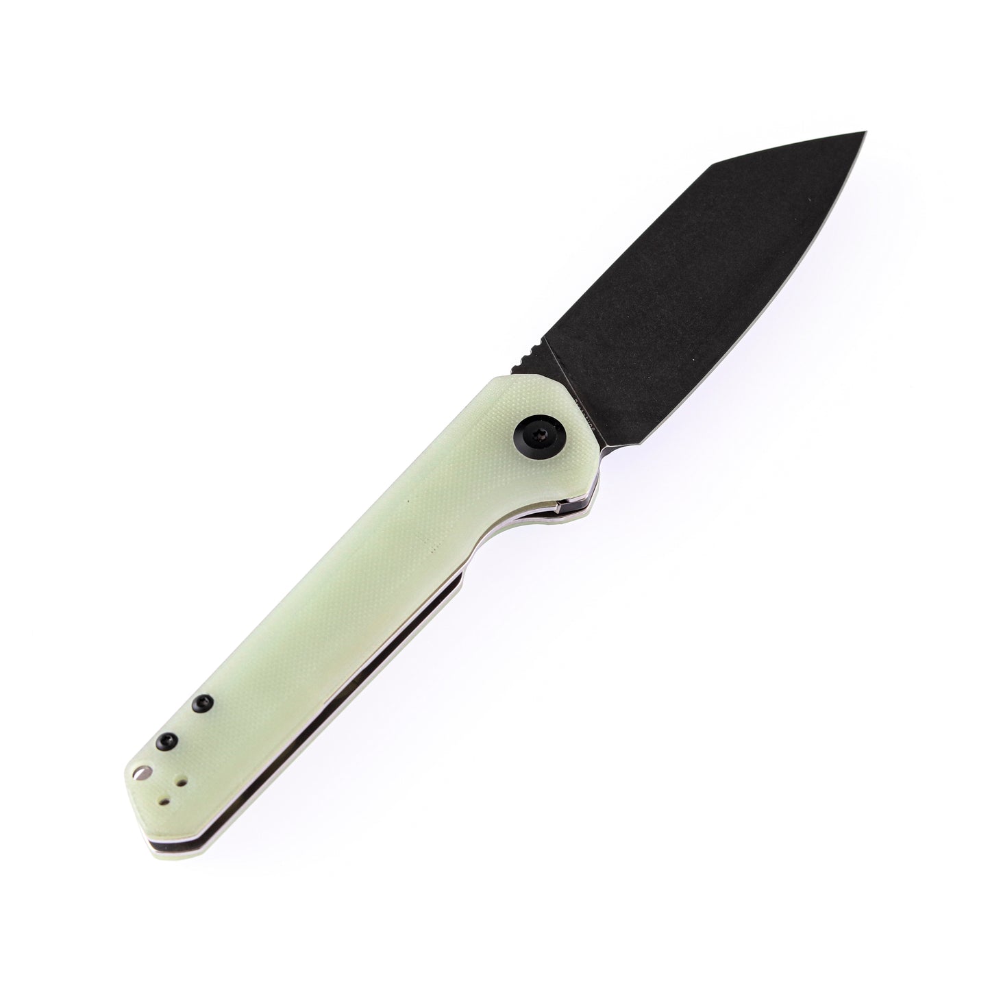 Kansept Bulldozer 3.56" Black TiCn D2 Jade G10 Folding Knife by Kim Ning T1028A2