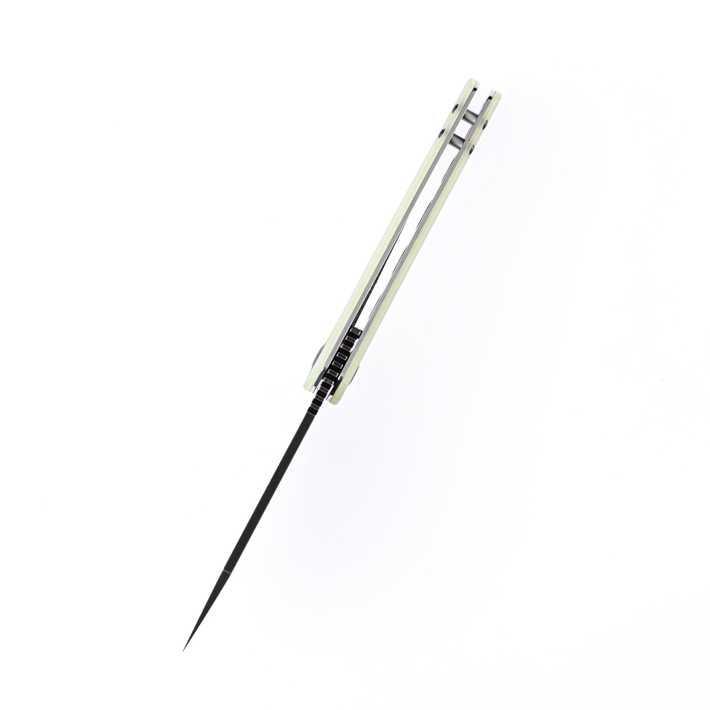 Kansept Bulldozer 3.56" Black TiCn D2 Jade G10 Folding Knife by Kim Ning T1028A2