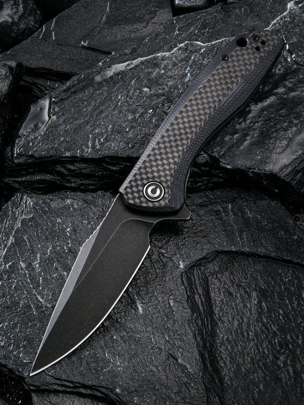 Civivi Baklash 3.5" 9Cr18MoV Black G10 Carbon Fiber Folding Knife C801I