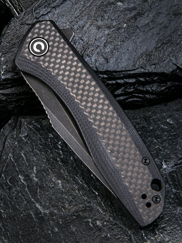 Civivi Baklash 3.5" 9Cr18MoV Black G10 Carbon Fiber Folding Knife C801I