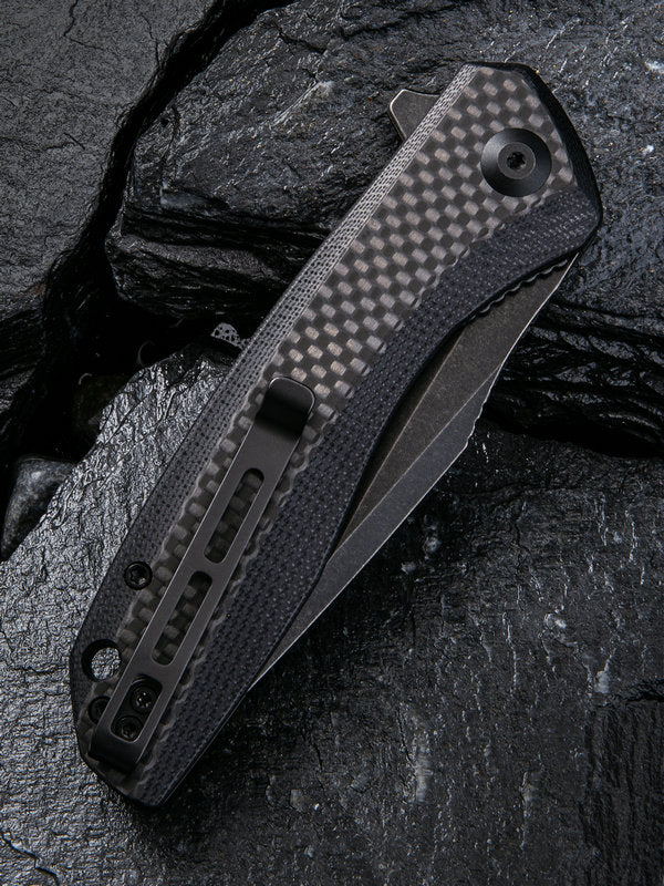 Civivi Baklash 3.5" 9Cr18MoV Black G10 Carbon Fiber Folding Knife C801I