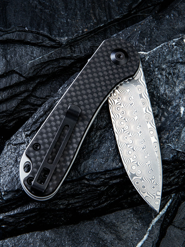 Civivi Elementum 2.96" Damascus Carbon Fiber Folding Knife C907DS