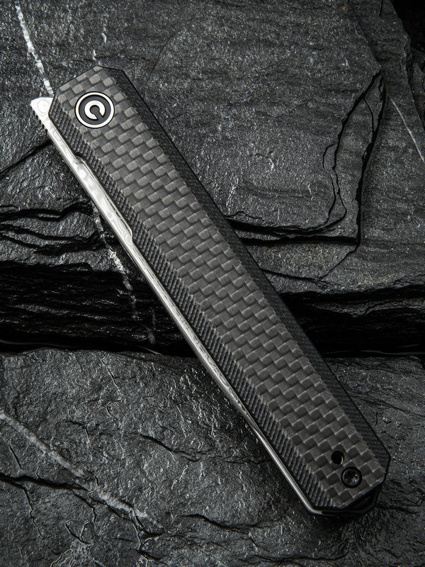 Civivi Exarch 3.22" Damascus Carbon Fiber G10 Front Flipper Folding Knife C2003DS-1