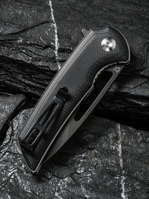 Civivi Ferrum Forge Odium 2.65" D2 Black Stonewashed Black G10 Folding Knife C2010E