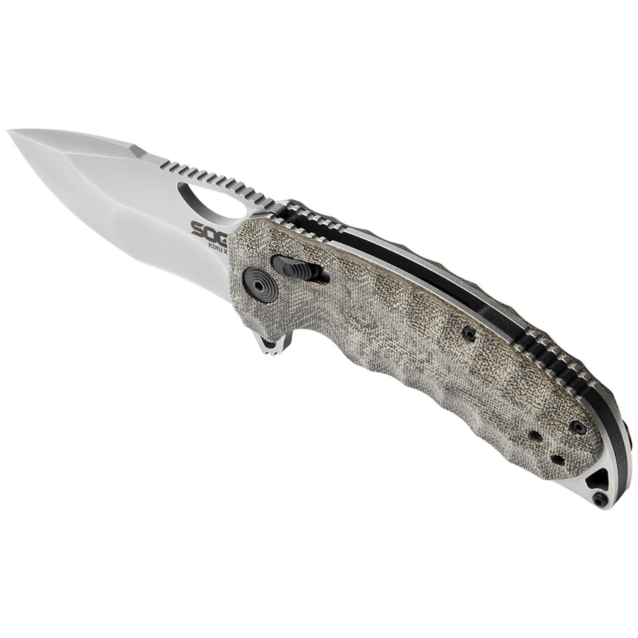 SOG Kiku XR 3.03" CTS XHP Natural Linen Micarta Folding Knife