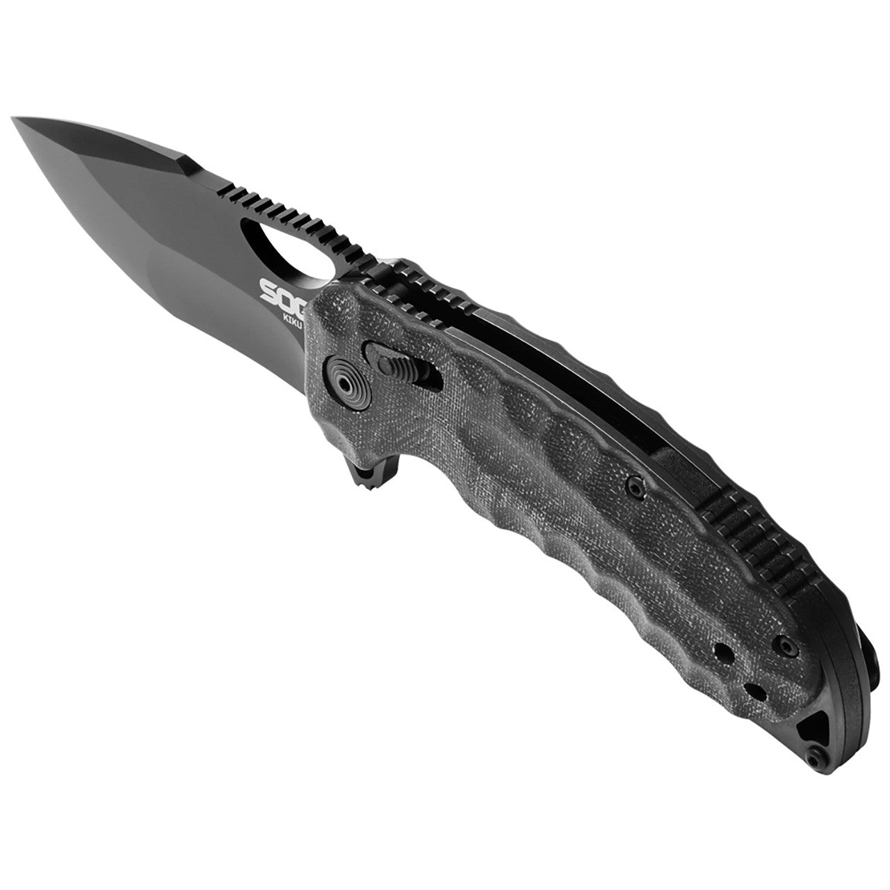 SOG Kiku XR Blackout 3.03" CTS XHP Black Linen Micarta Folding Knife