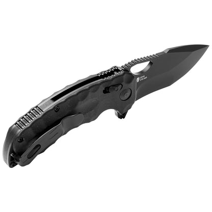 SOG Kiku XR Blackout 3.03" CTS XHP Black Linen Micarta Folding Knife