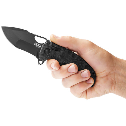 SOG Kiku XR Blackout 3.03" CTS XHP Black Linen Micarta Folding Knife