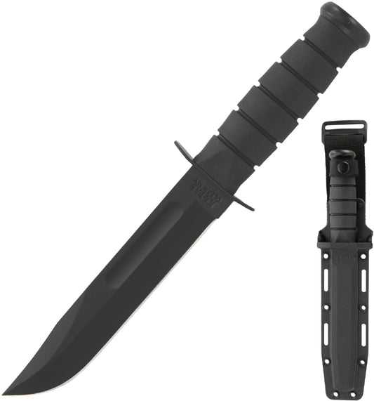 KA-BAR Black 7" Straight Edge Fixed Blade Knife with Kydex Sheath 1213