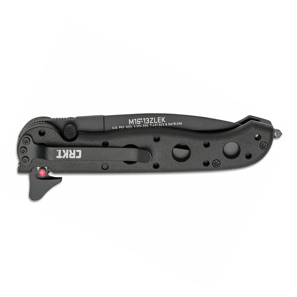 CRKT M16-13ZLEK 3.375" Spear Point Rescue Folding Knife with Belt Cutter and Glass Breaker