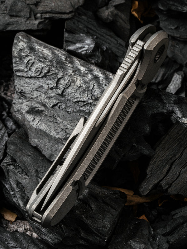 WE Knife Ferrum Forge Minax 3.44" CPM 20CV Gray Titanium Folding Knife 2007B