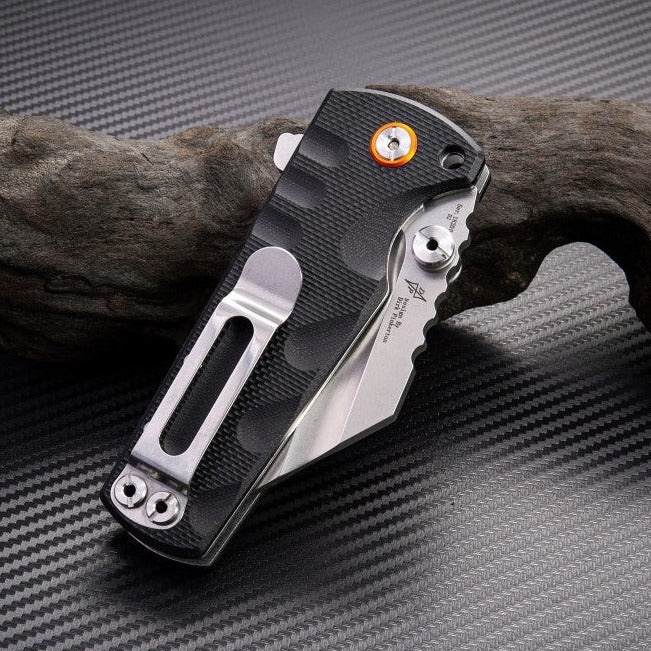 Artisan Proponent Large 3.84" D2 Black G10 Folding Knife - Dirk Pinkerton Design