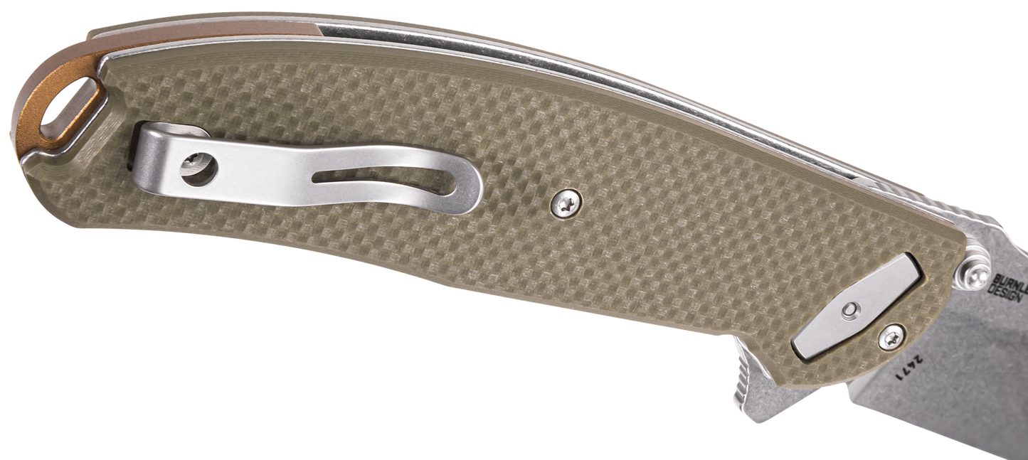 CRKT Butte 3.36" D2 A/O G10 Deadbolt Folding Knife - Lucas Burnley - 2471