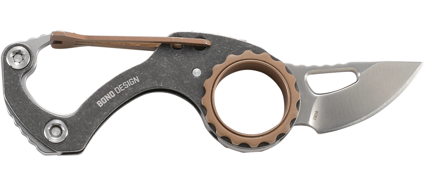 CRKT Compano 1.42" Keychain Carabiner Folding Knife - Mike Bond Design - 9082