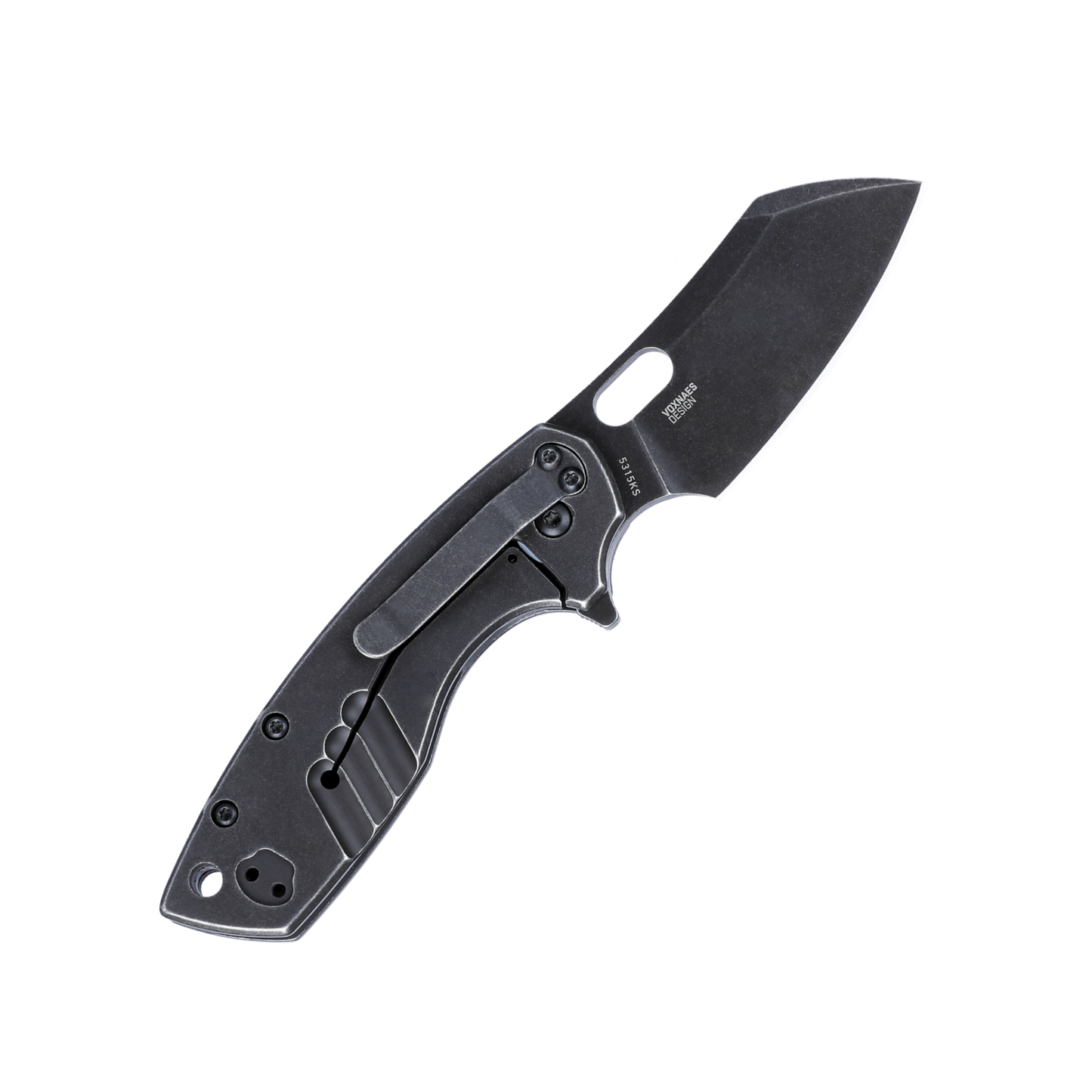 CRKT Pilar Large 2.67" Black Stonewash Folding Knife - Jesper Voxnaes - 5315KS