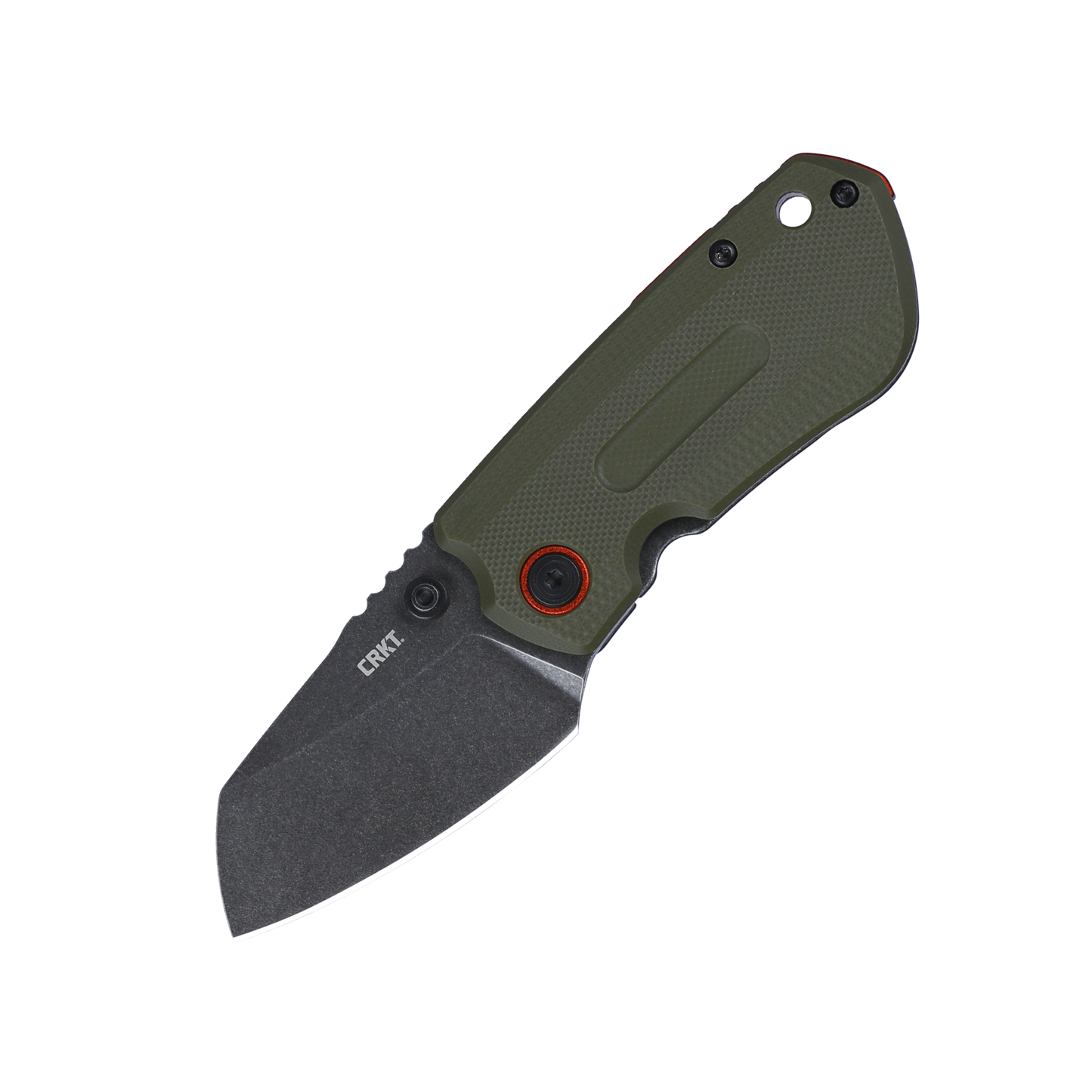 CRKT Overland Compact 2.24" D2 Black Stonewash OD Green G10 Folding Knife - T.J. Schwarz - 6277
