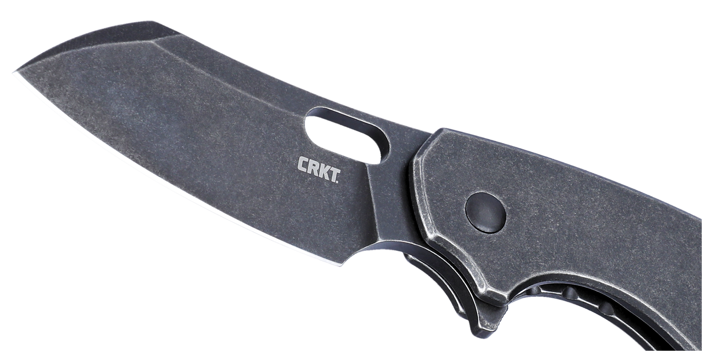CRKT Pilar Large 2.67" Black Stonewash Folding Knife - Jesper Voxnaes - 5315KS