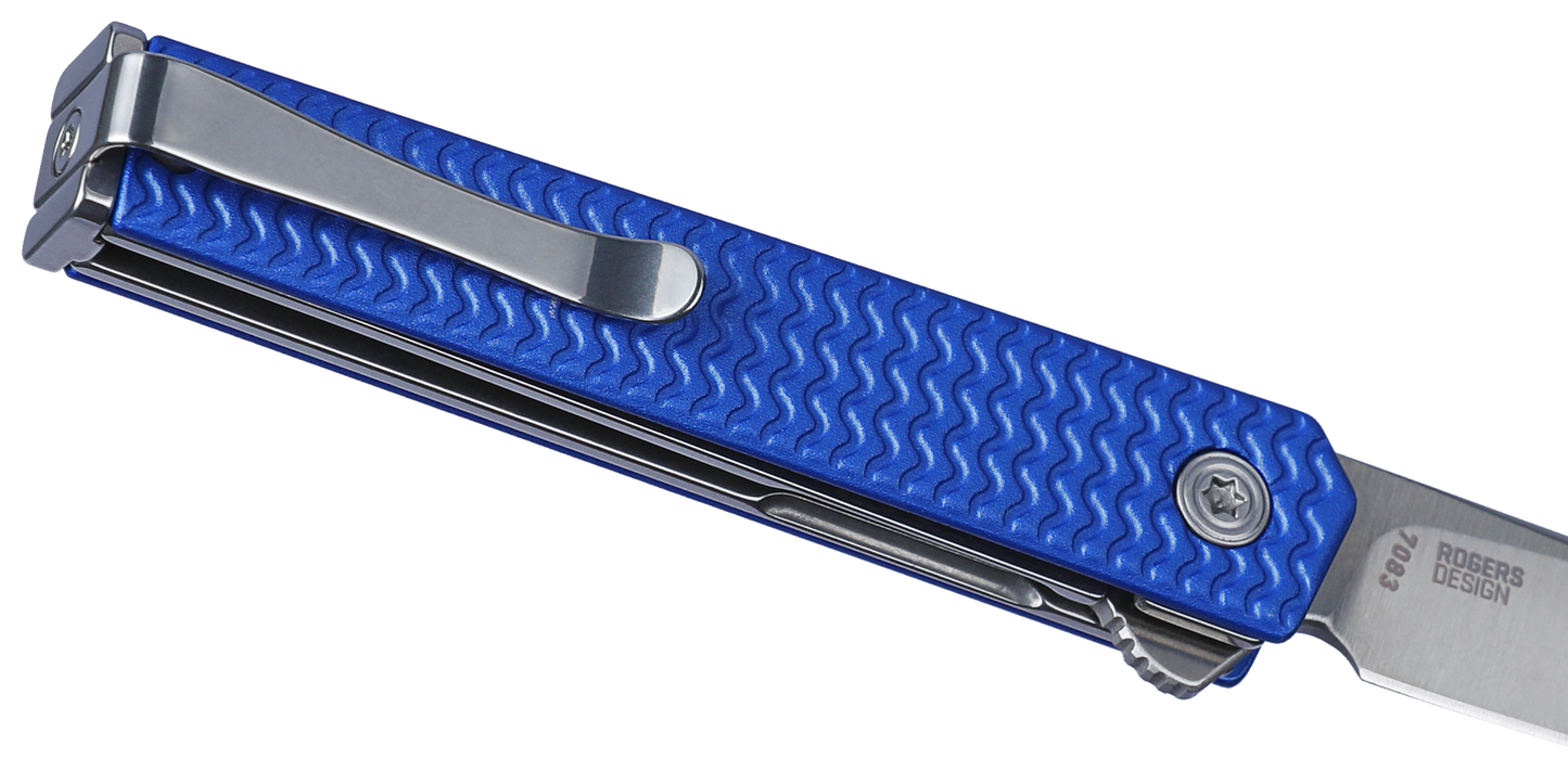 CRKT CEO Microflipper Sheepsfoot 2.21" Sandvik 12C27 IKBS Aluminum Folding Knife - Richard Rogers - 7083