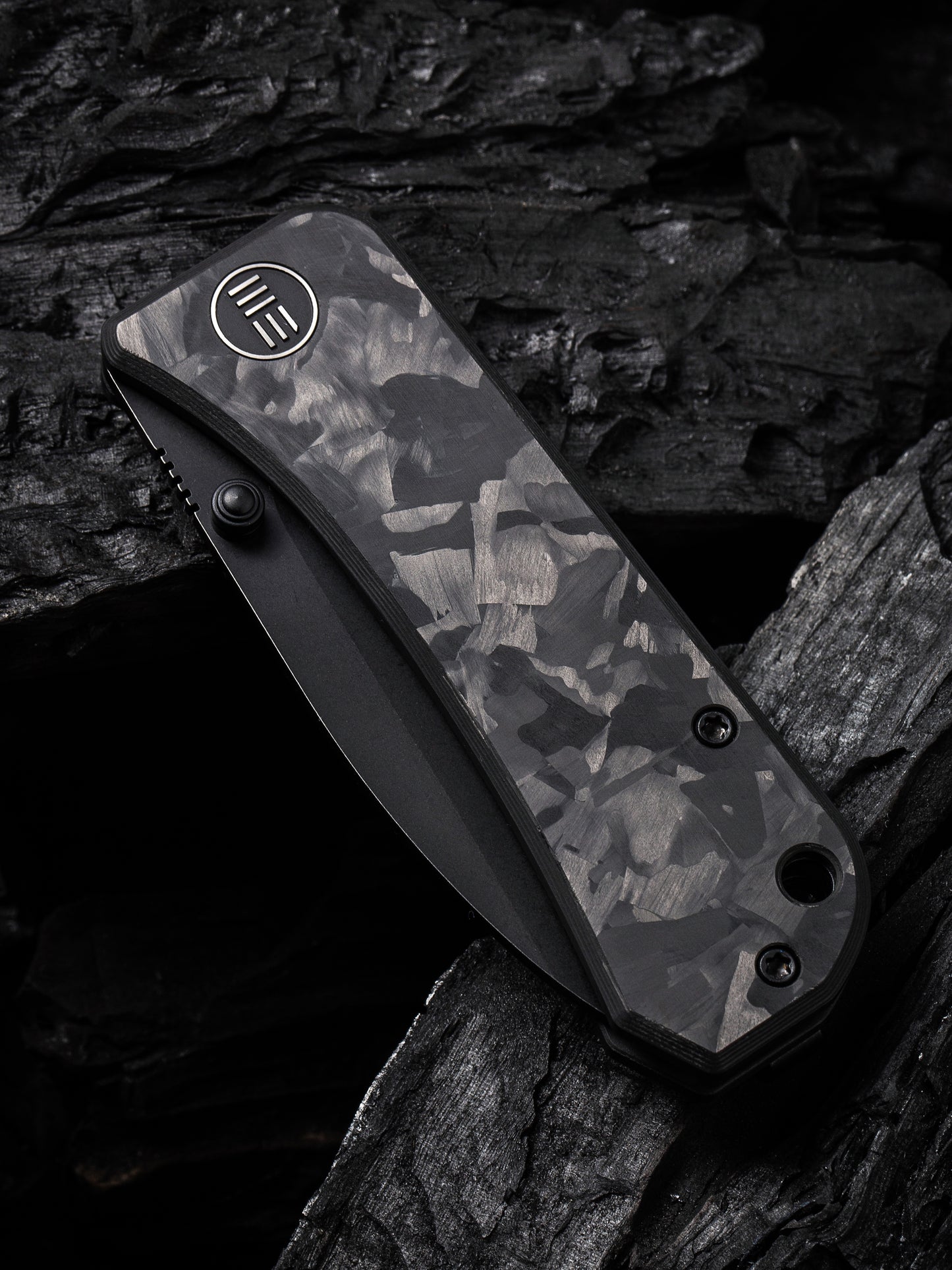 WE Banter 2.9" CPM S35VN Black Stonewash Marble Carbon Fiber Folding Knife 2004H