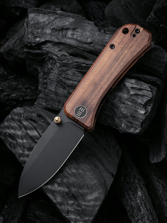 WE Knife Banter 2.9" CPM S35VN Black Stonewash Guibourtia Wood Folding Knife 2004K