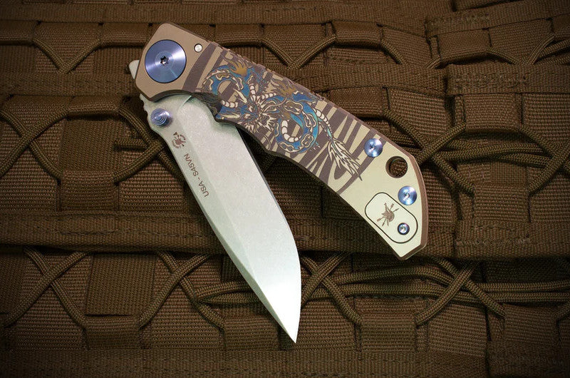 Spartan Blades SHF 2022 Special Edition Dragon 4" CPM S45VN Stonewashed Titanium Folding Knife