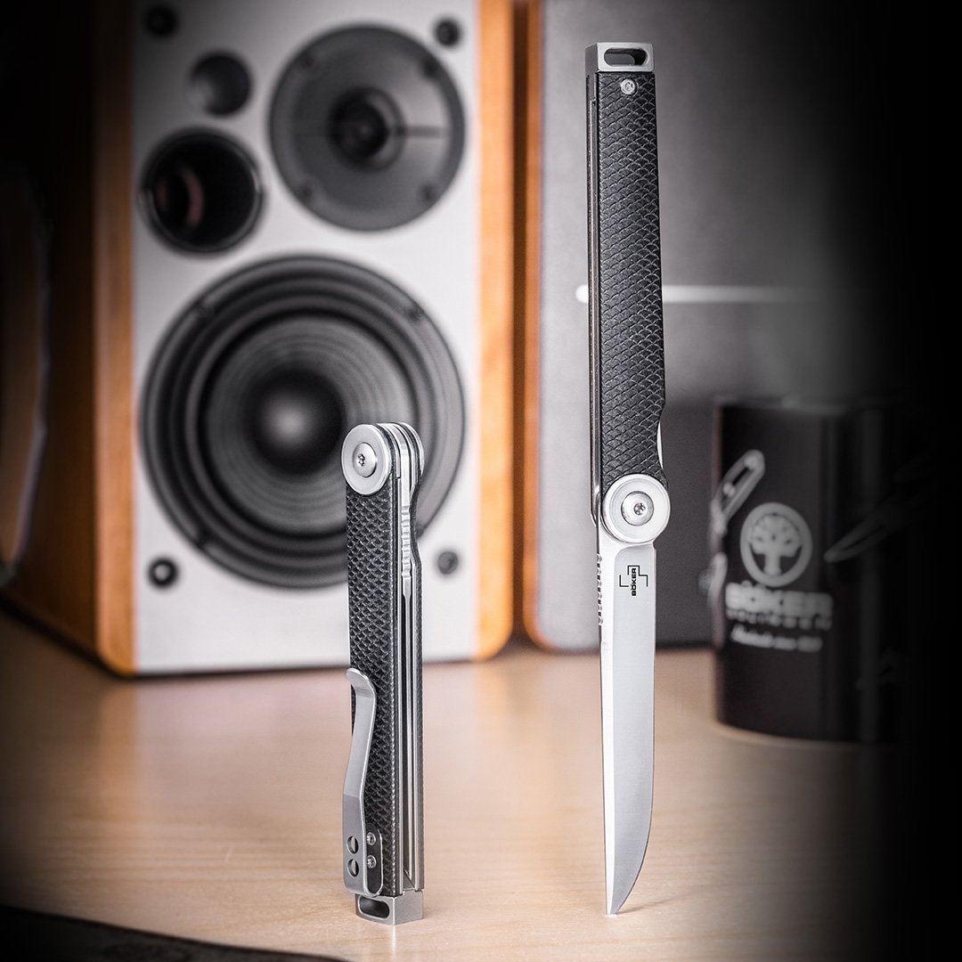 Boker Plus Kaizen 3.03" D2 Minimalist Flipper G10 Folding Knife 01BO390