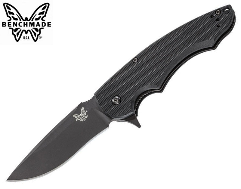 Benchmade 320BK Precinct 3.3" Black 154CM Flipper Folding Knife with G10 Handle by Butch Ball