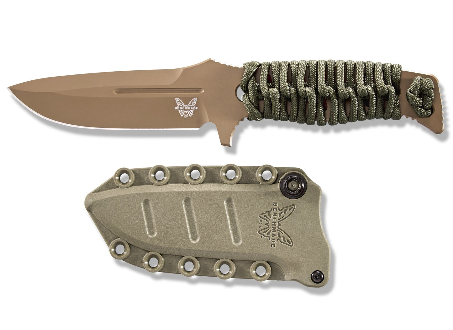 Benchmade 375FE-1 Fixed Adamas 4.2" CPM-CruWear Flat Earth Fixed Blade Knife with MOLLE Sheath