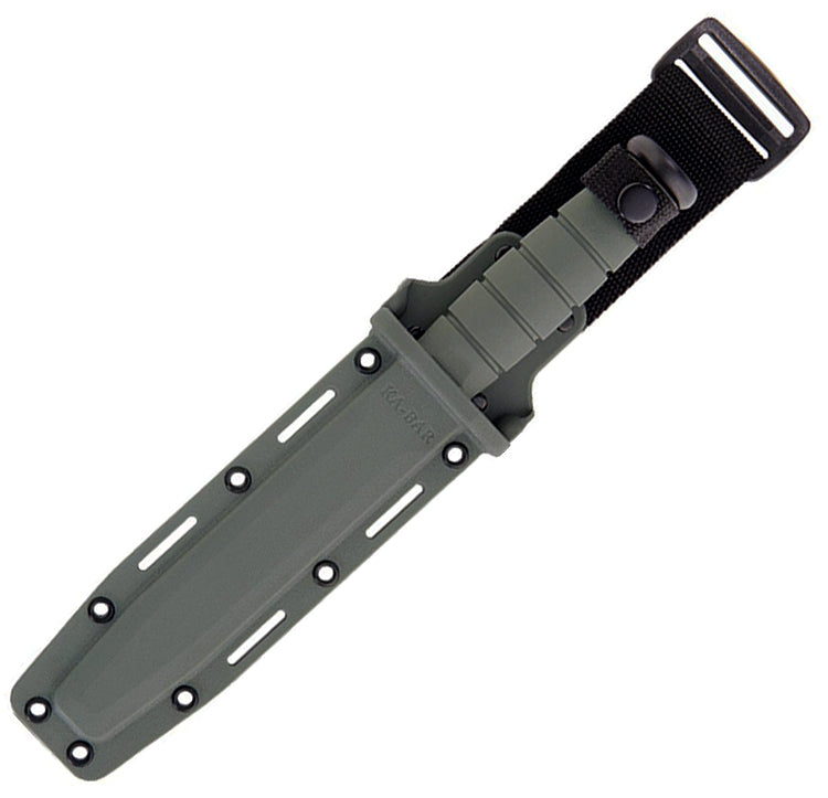KA-BAR Foliage Green 7" Straight Edge Fixed Blade Knife with Kydex Sheath 5011