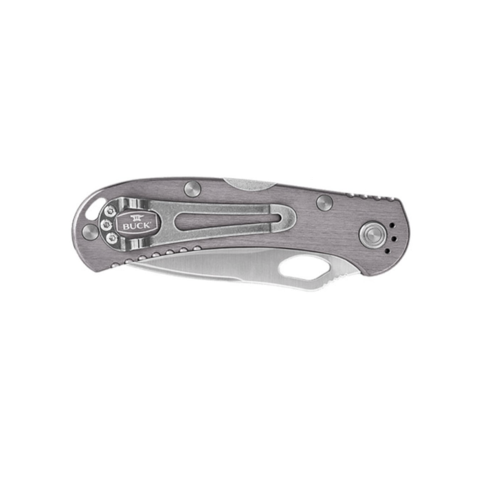 Buck 722 Spitfire 3.25" 420HC Folding Knife with Gray Aluminum Handle