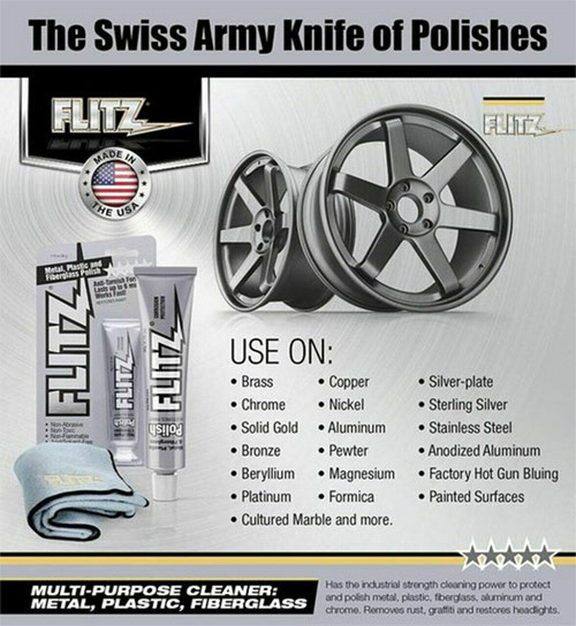 Flitz Polish Paste with Protective Wax Finish 50g