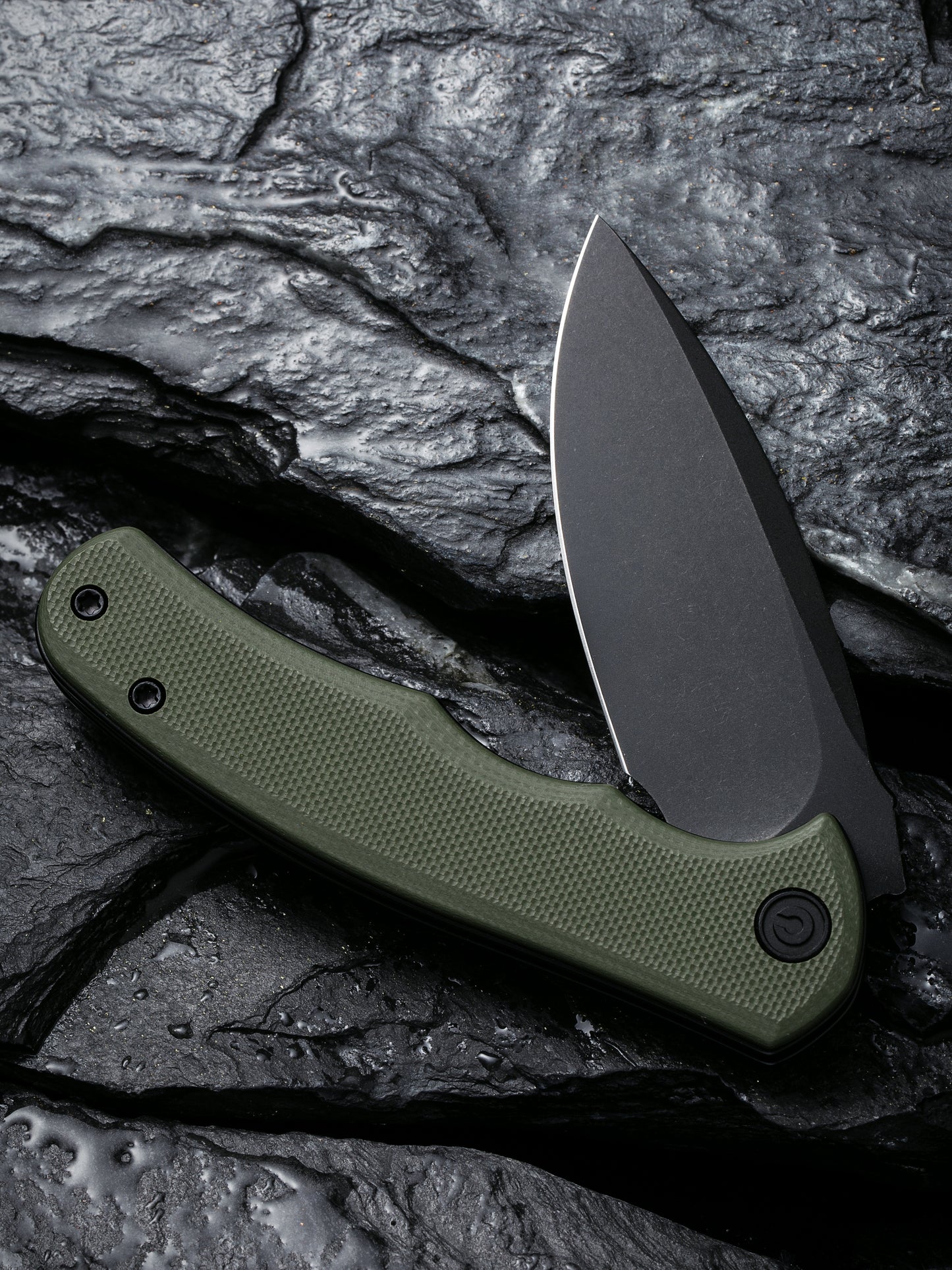Civivi Mini Praxis 2.98" Black D2 OD Green G10 Folding Knife C18026C-1