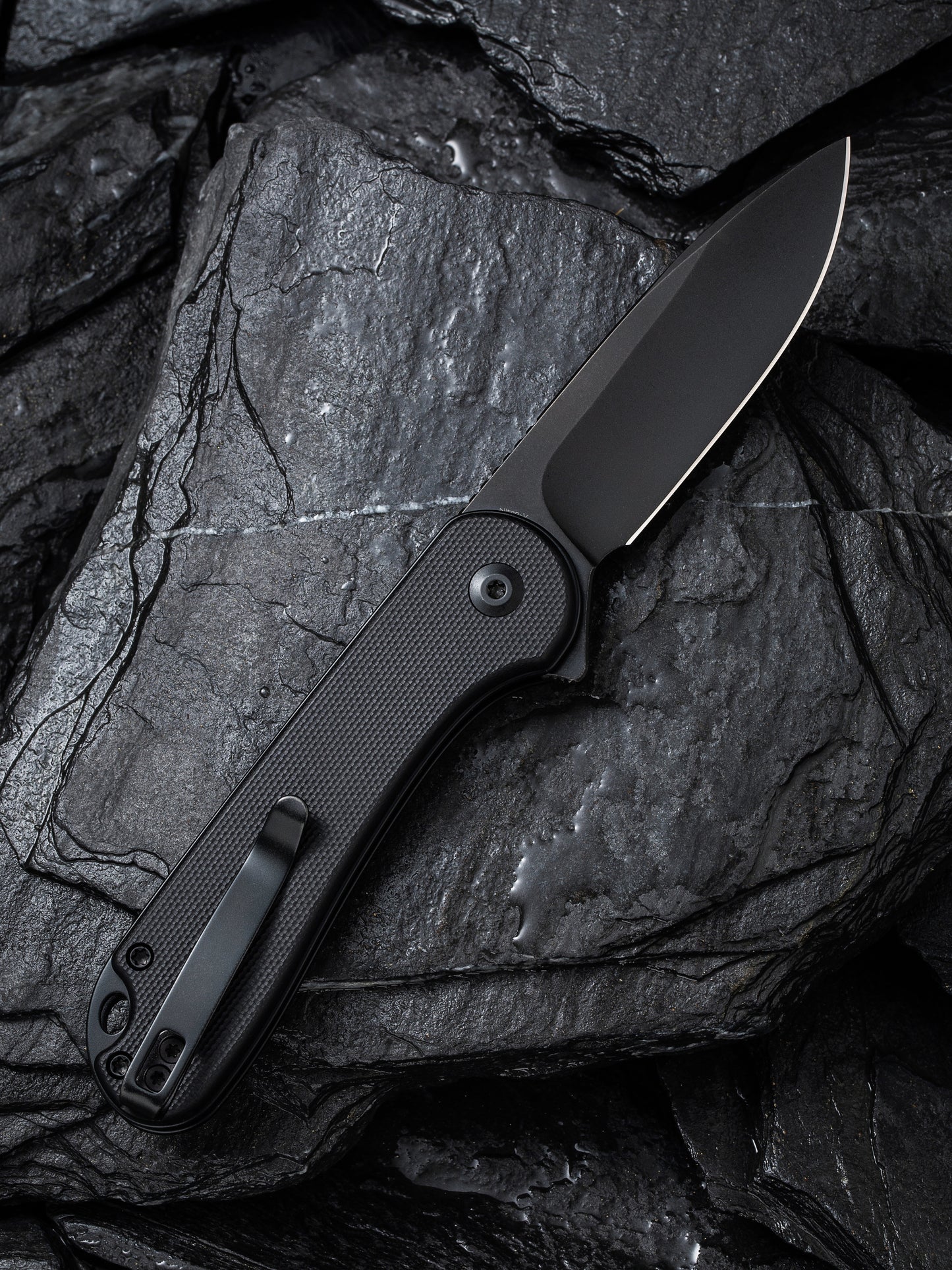 Civivi Elementum II Button Lock 2.96" Nitro-V Black Stonewashed Black G10 Folding Knife C18062P-1