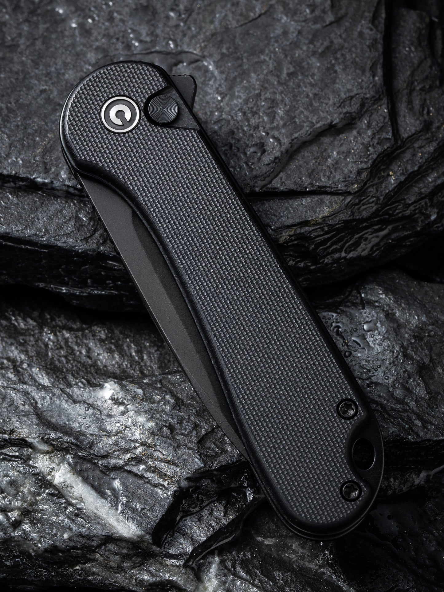 Civivi Elementum II Button Lock 2.96" Nitro-V Black Stonewashed Black G10 Folding Knife C18062P-1