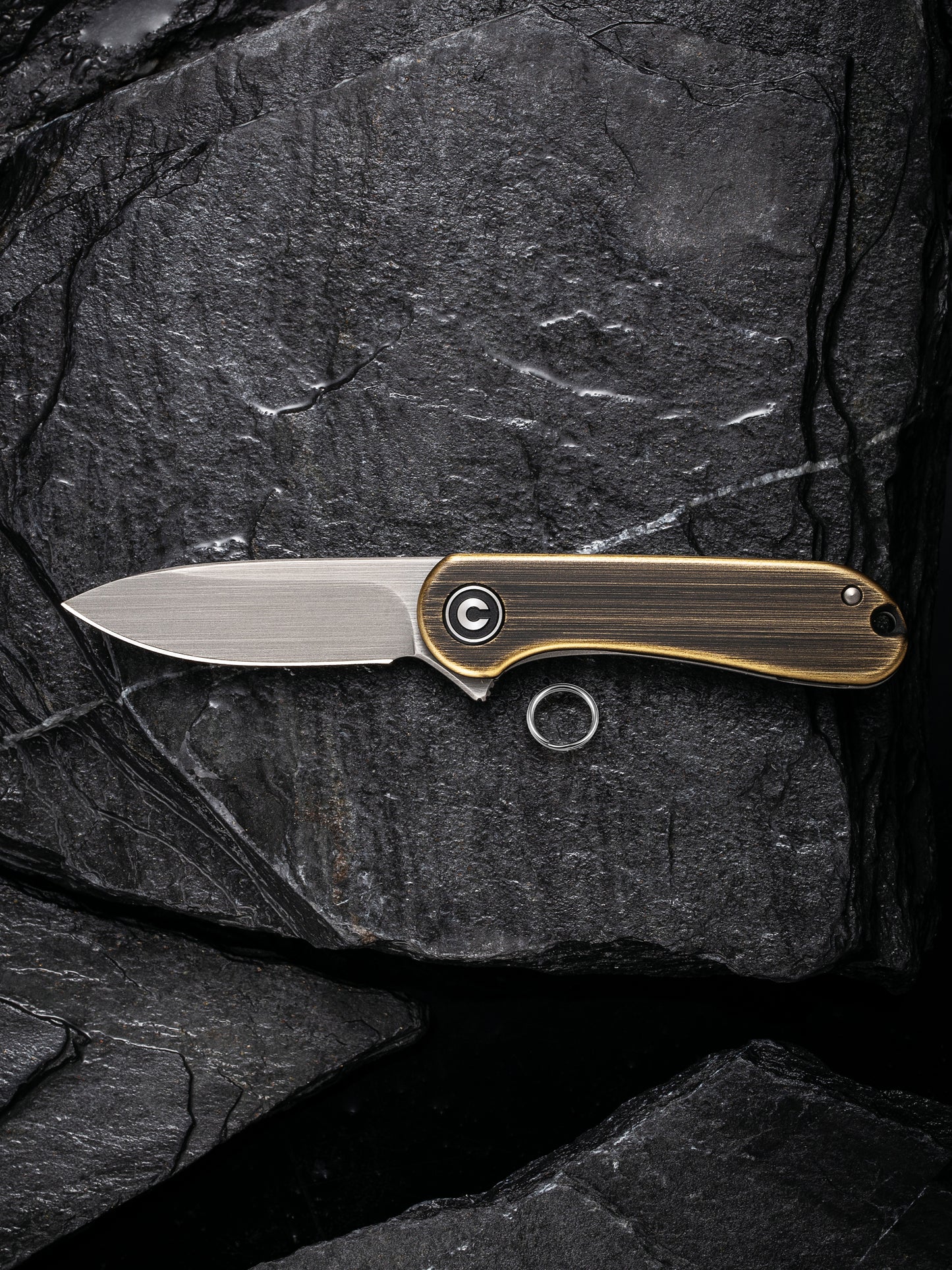 Civivi Mini Elementum 1.83" Sandvik 14C28N Brass Folding Knife C18062Q-1