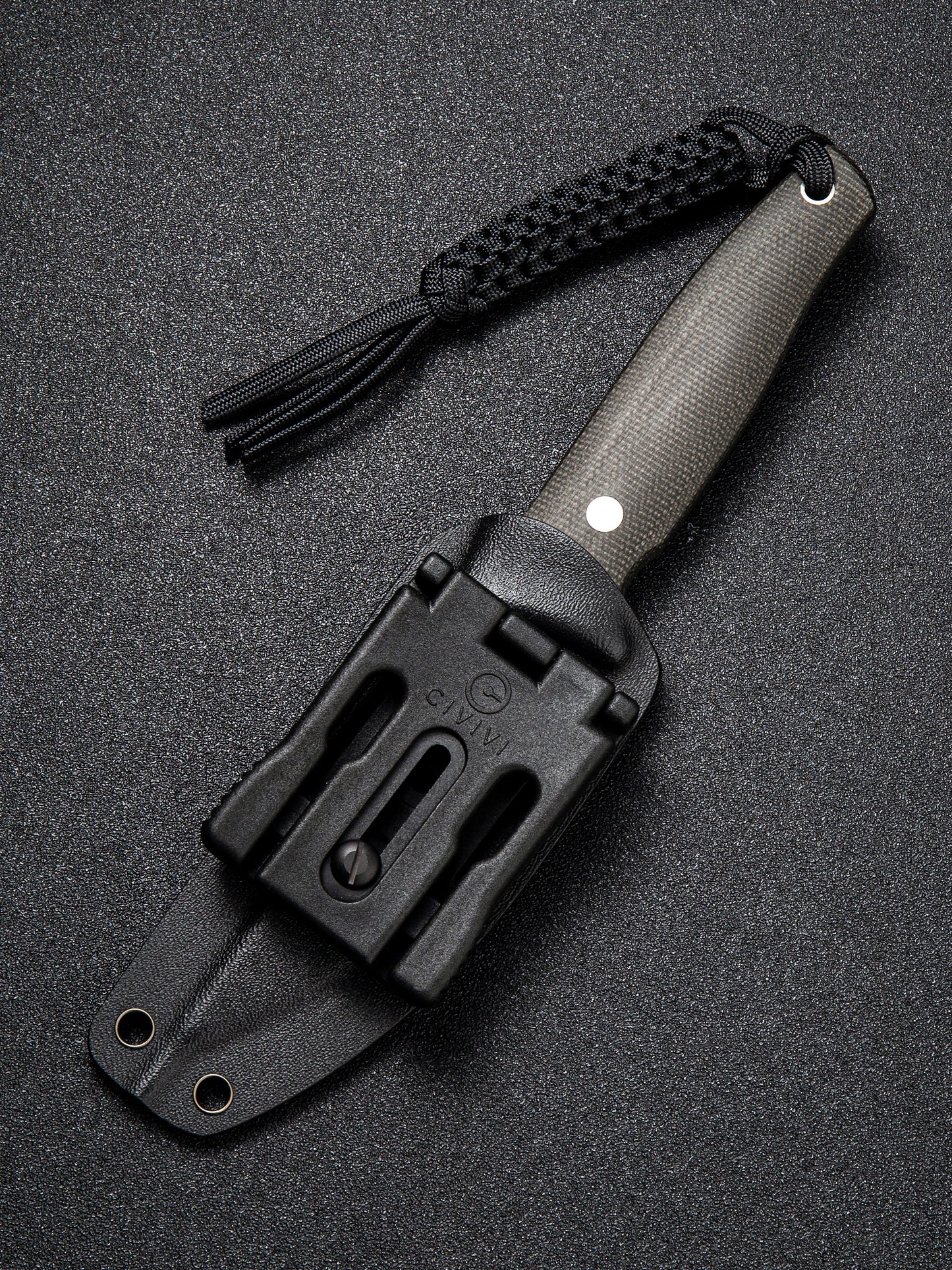 Civivi Tamashii 4.07" Black Stonewashed D2 Dark Green Micarta Fixed Blade Knife by Bob Terzuola C19046-4