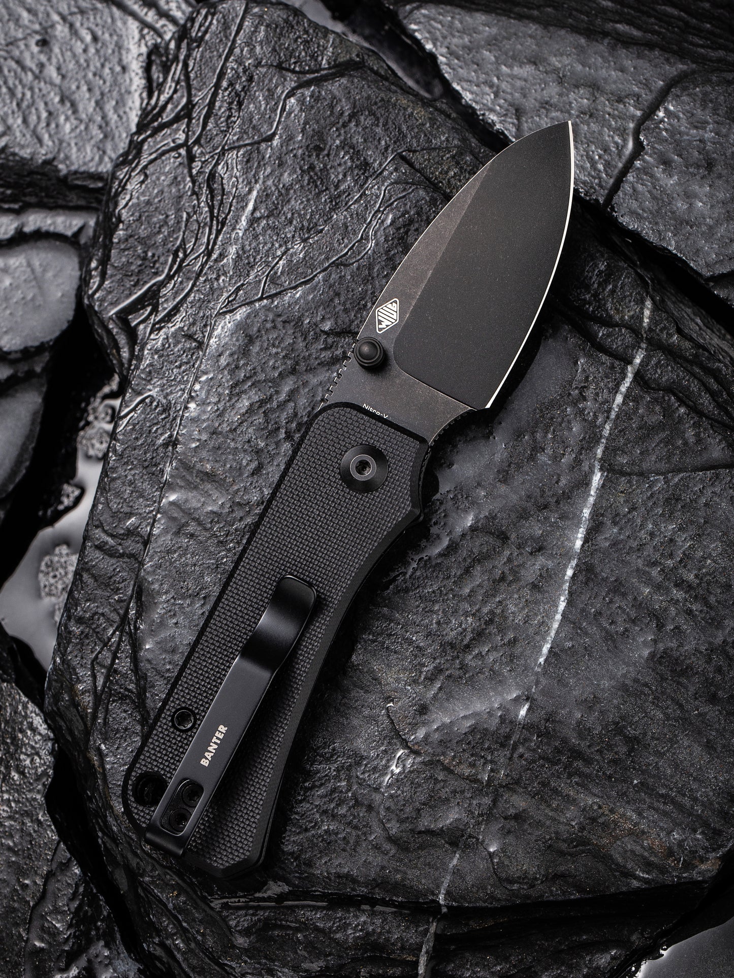 Civivi Baby Banter 2.34" Black Nitro-V Black G10 Folding Knife C19068S-2
