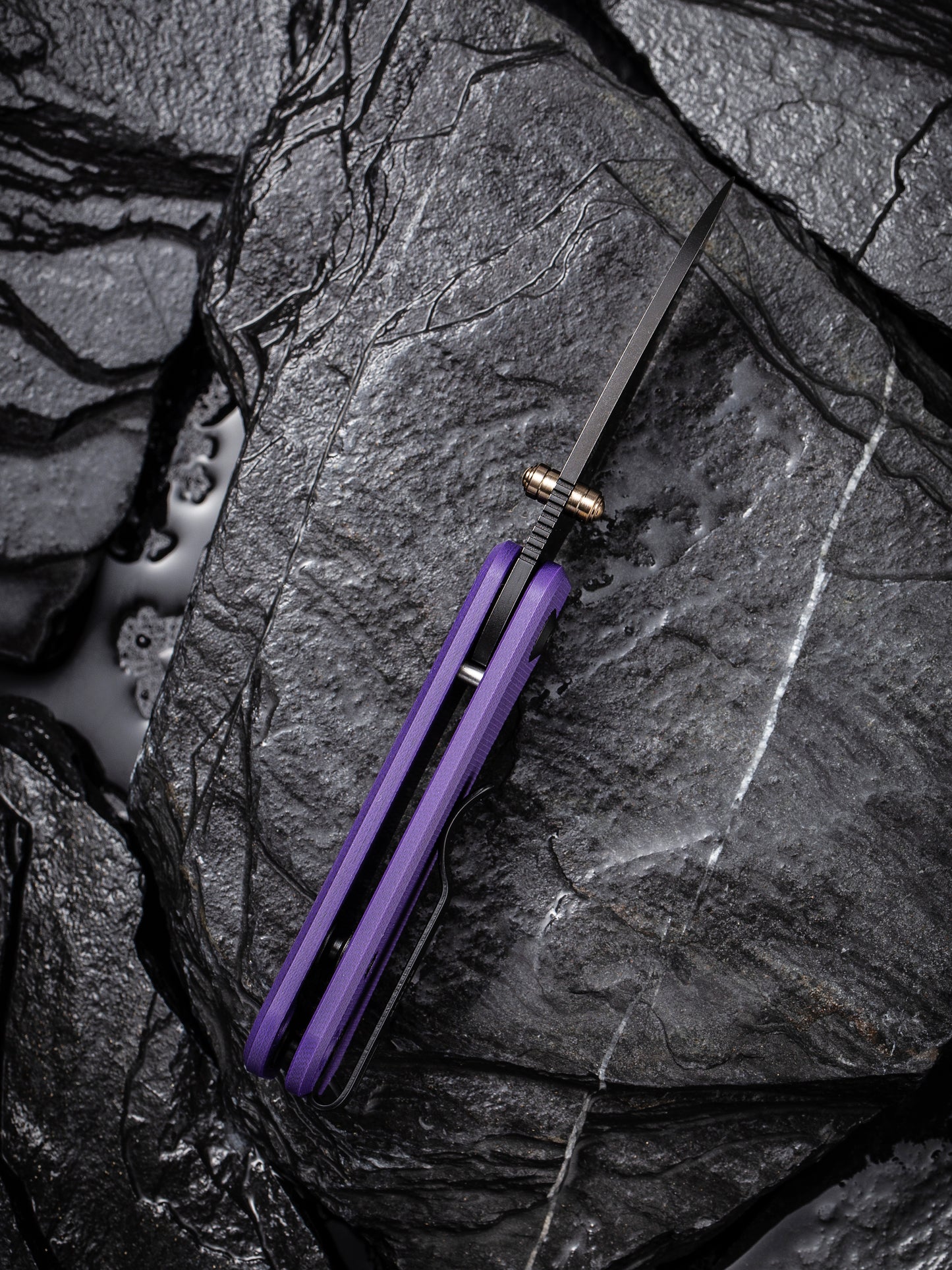Civivi Baby Banter 2.34" Black Nitro-V Purple G10 Folding Knife C19068S-4