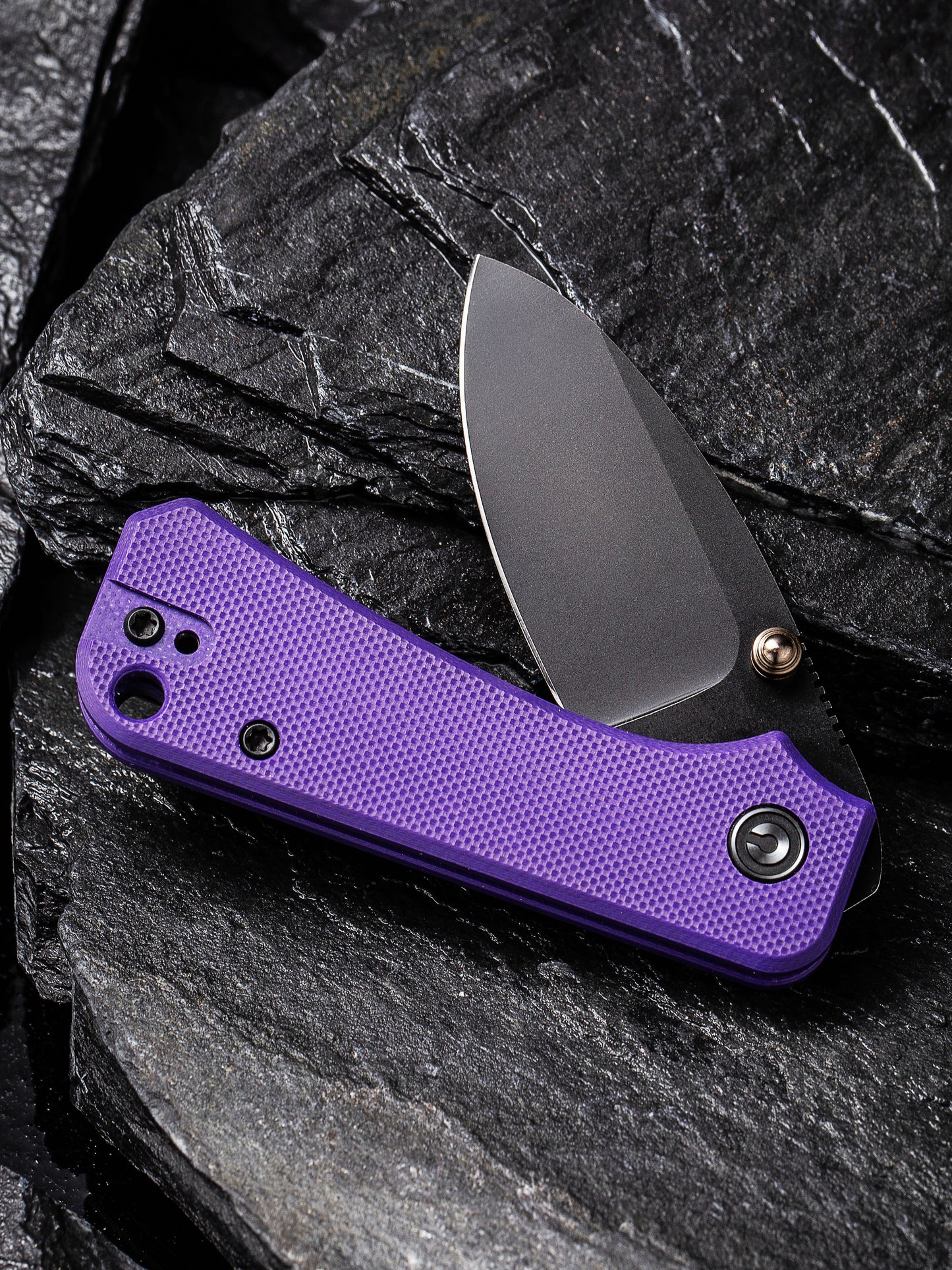 Civivi Baby Banter 2.34" Black Nitro-V Purple G10 Folding Knife C19068S-4
