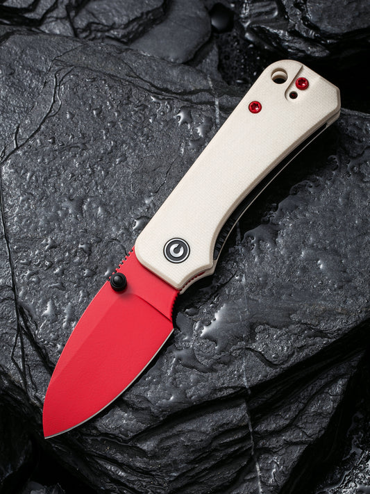 Civivi Baby Banter 2.34" Red Nitro-V Ivory G10 Folding Knife C19068S-7