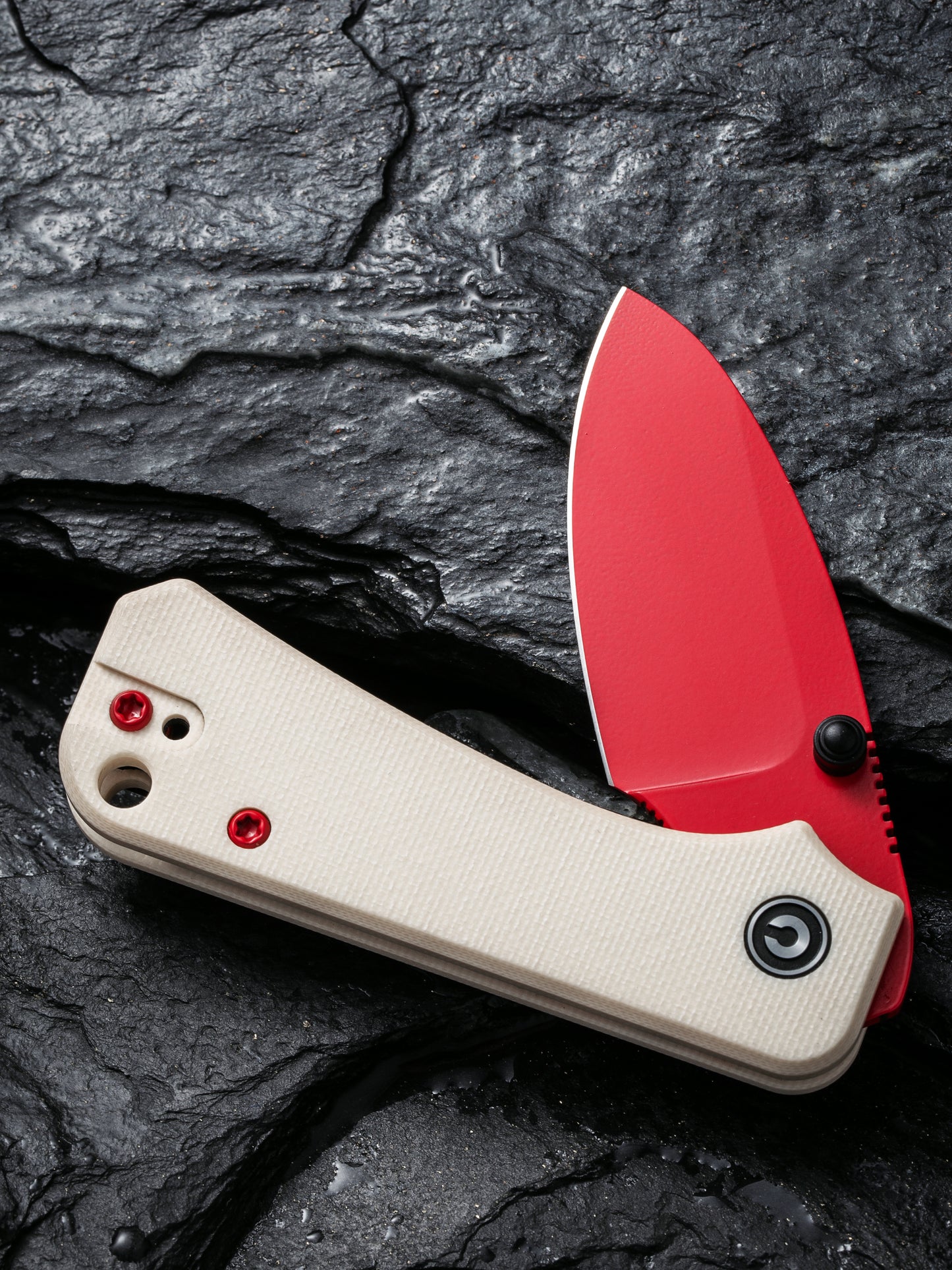 Civivi Baby Banter 2.34" Red Nitro-V Ivory G10 Folding Knife C19068S-7