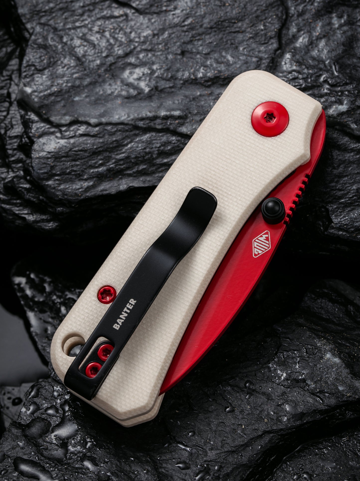 Civivi Baby Banter 2.34" Red Nitro-V Ivory G10 Folding Knife C19068S-7