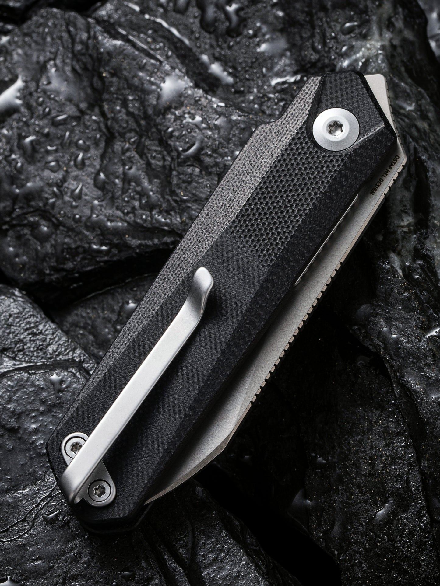 Civivi Ki-V Plus 2.52" Nitro-V Black G10 Linerlock Folding Knife by Ostap Hel C20005B-1